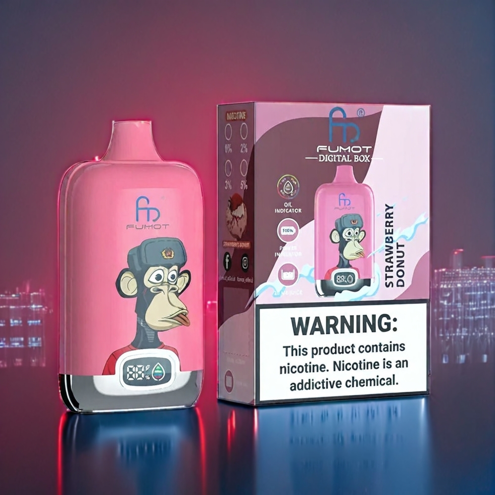 Jordgubbsmunk Fumot Tornado Digital 20ml 12000 Puffar MESH Sverige Grossist