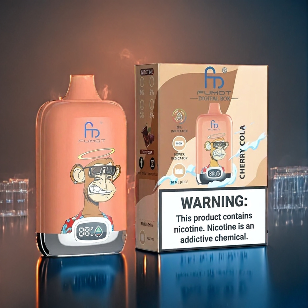 Körsbär Cola Fumot Tornado Digital Box 12000 Puffar MESH 20ml 550mAh Type-C Sverige Grossist