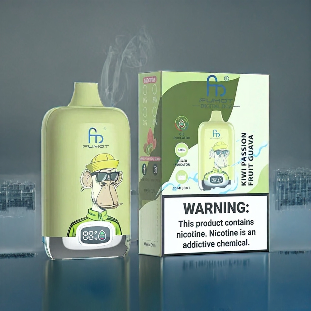 Kiwi Passionsfrukt Guava Fumot Tornado Digital Box Mesh Coil 12000 Puffar 20ml Sverige Grossist