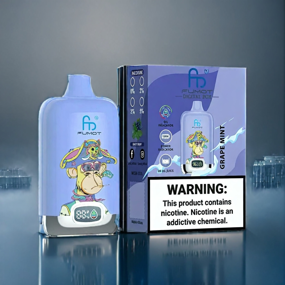 Vindruva Mynta Fumot Tornado Digital 20ml MESH 12000 Puffar Type-C Sverige Grossist