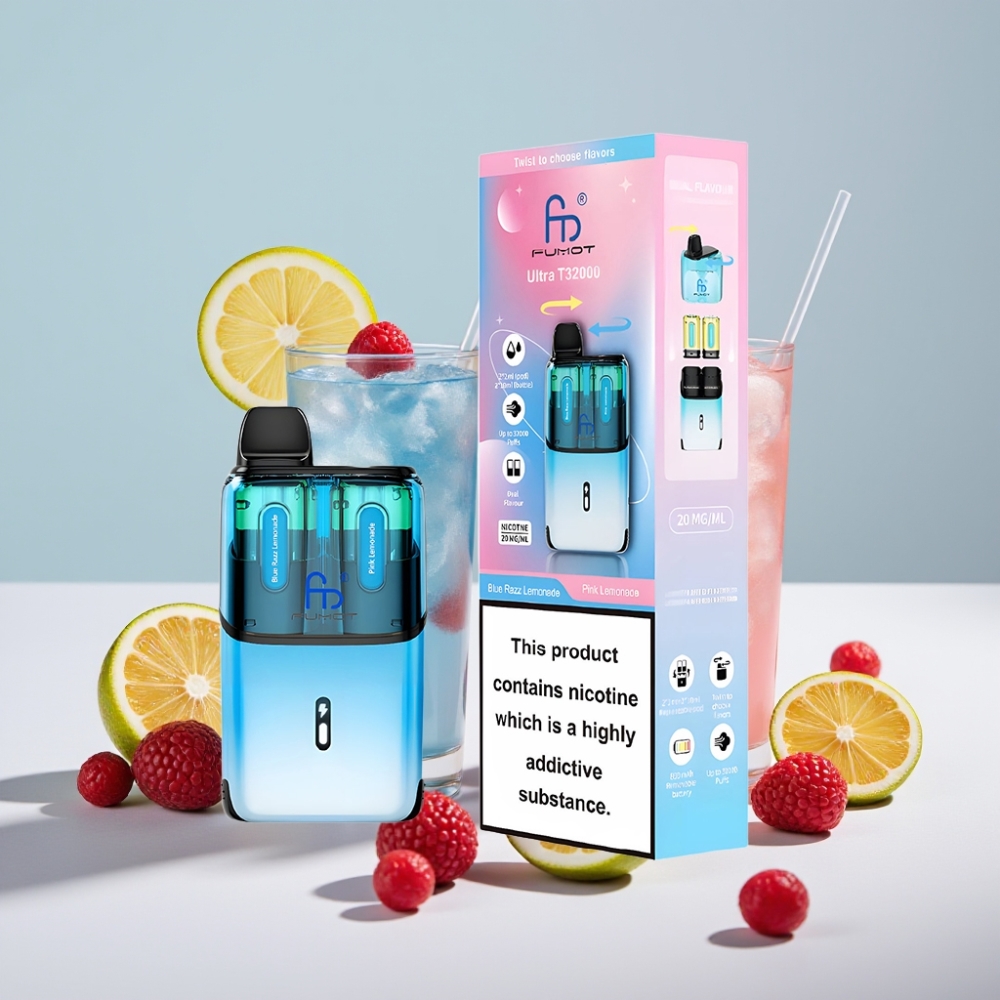 Fumot Ultra T32000 32000 Puffar Sverige Grossist Blå Hallon Lemonad & Rosa Lemonad med 800mAh Batteri och 24ml E-Vätska
