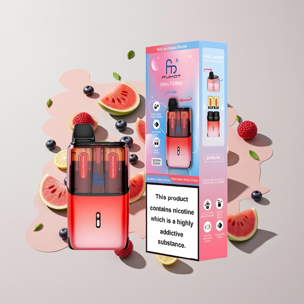 Fumot Ultra T32000 32000 puffar 800mAh 24ml Sverige Grossist Blåbär Hubba Bubba & Vattenmelon Hubba Bubba