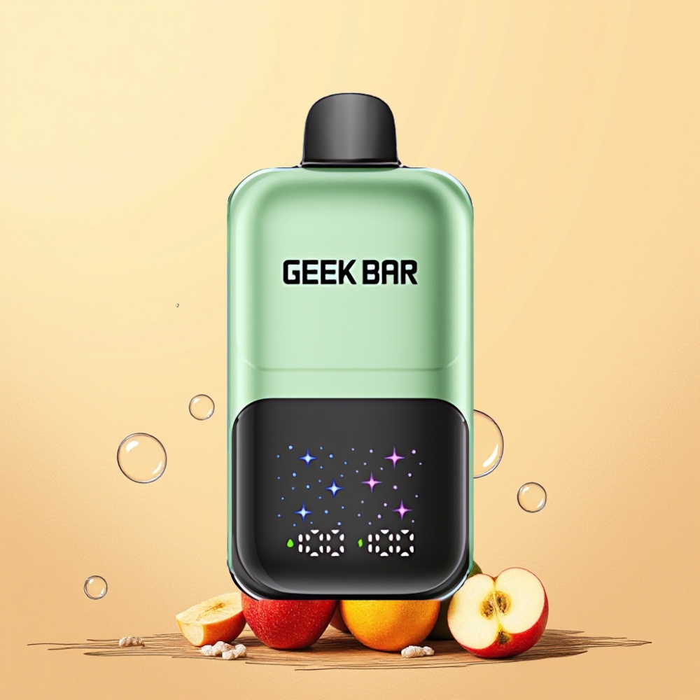 GEEKBAR 2GO 50000 Puff Interaktiv Stor Skärm 3-nivå Justerbar Smak/Kyla Dual Tank 20ml Sverige Grossist Dubbel Äpple A&B