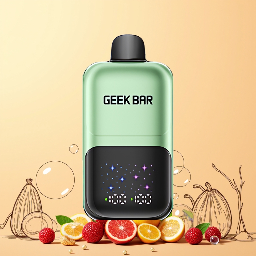 GEEKBAR 2GO 50000 Puffar Interaktiv Stor Skärm 3-nivå Justerbar Smak/Kyla Dubbla Tankar 20mL Sverige Grossist Surt Godis & Surska Frukter