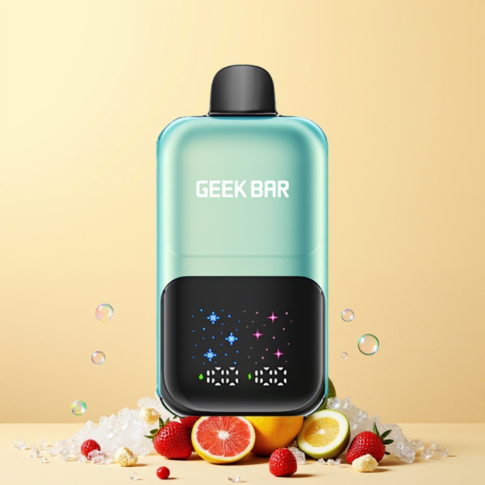 GEEKBAR 2GO 50000 Puffs Interaktiv Stor Skärm 3-nivå Justerbar Smak/Kyla Dubbla Tankar 20mL Sverige Grossist Kylig Mynta Is