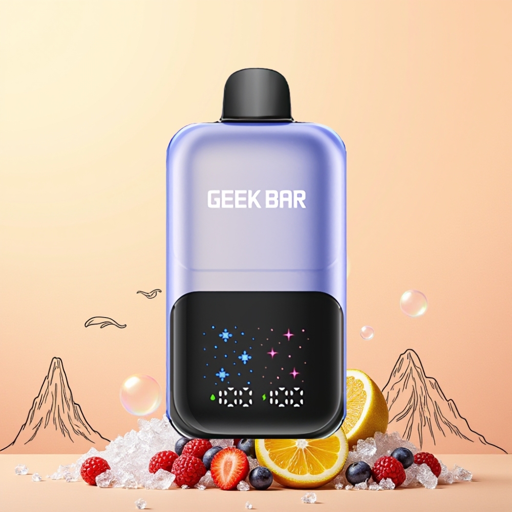 GEEKBAR 2GO 50000 Puffs Stor Skärm Justerbar Smak/Kyla 20ml Dual Tank Sverige Grossist Blandade Bär Is