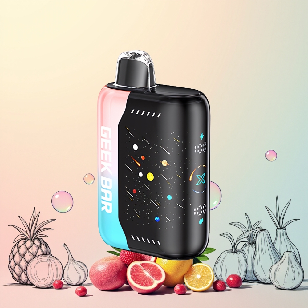 GEEKBAR Pulse X 42K Puffar Meteor Edition Dragar MTL-läge 820mAh Snabbladdning Power Sync 3D-böjd skärm Dubbel Rosa & Blå Sverige Grossist