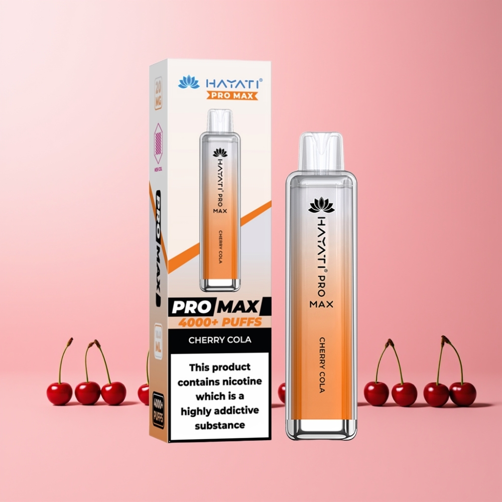 Hayati Pro Max 4000 Puff Rechargebar LED Sverige Grossist Körsbärs Cola