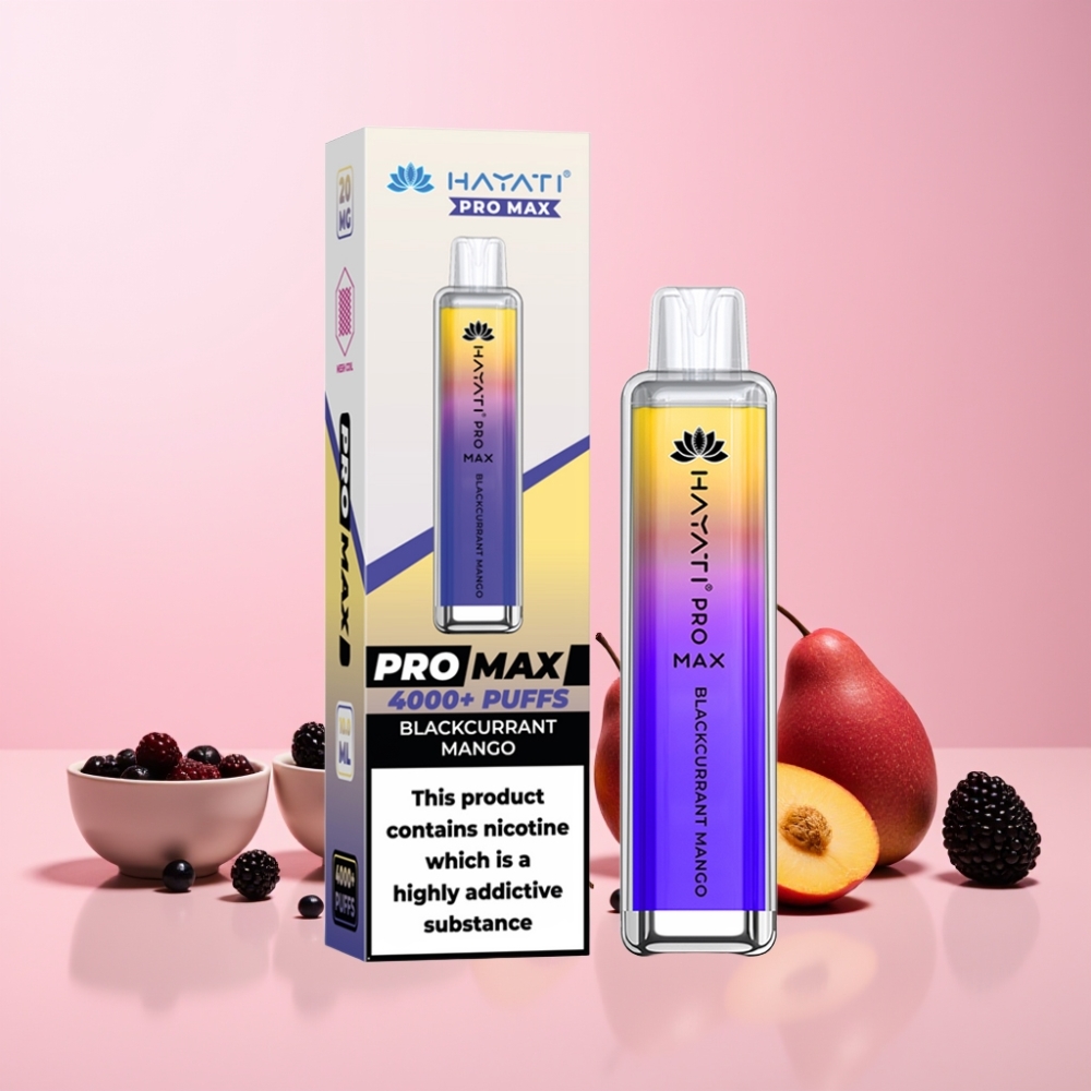 Hayati Pro Max 4000 Puff Återuppladdningsbar Svartvinbär Mango Sverige Grossist