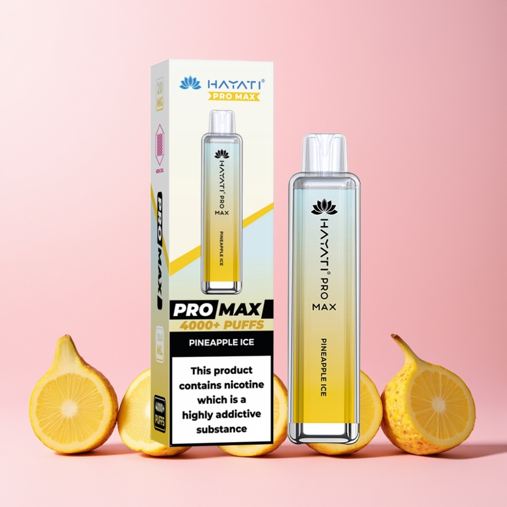 Hayati Pro Max 4000 Puffar Laddningsbar Ananas Is Sverige Grossist