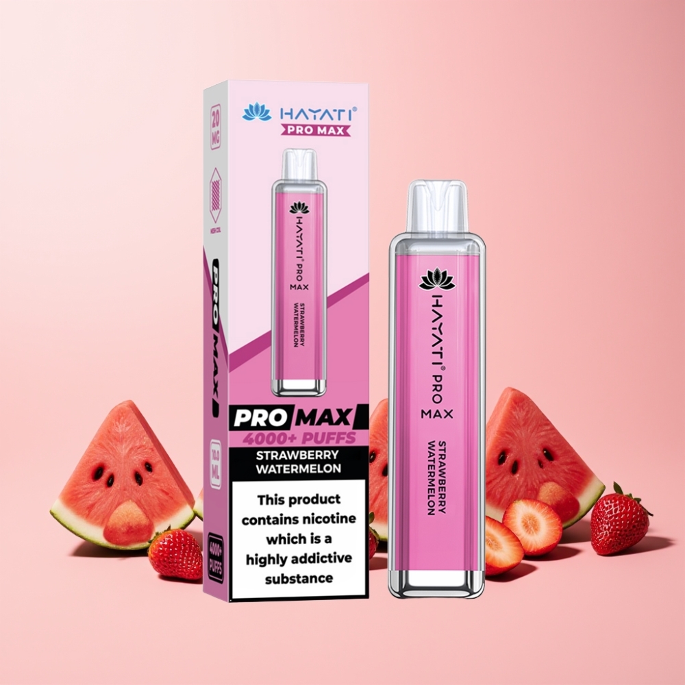 Hayati Pro Max 4000 Puffar Svensk Grossist Laddningsbar 1400mAh Jordgubb Vattenmelon
