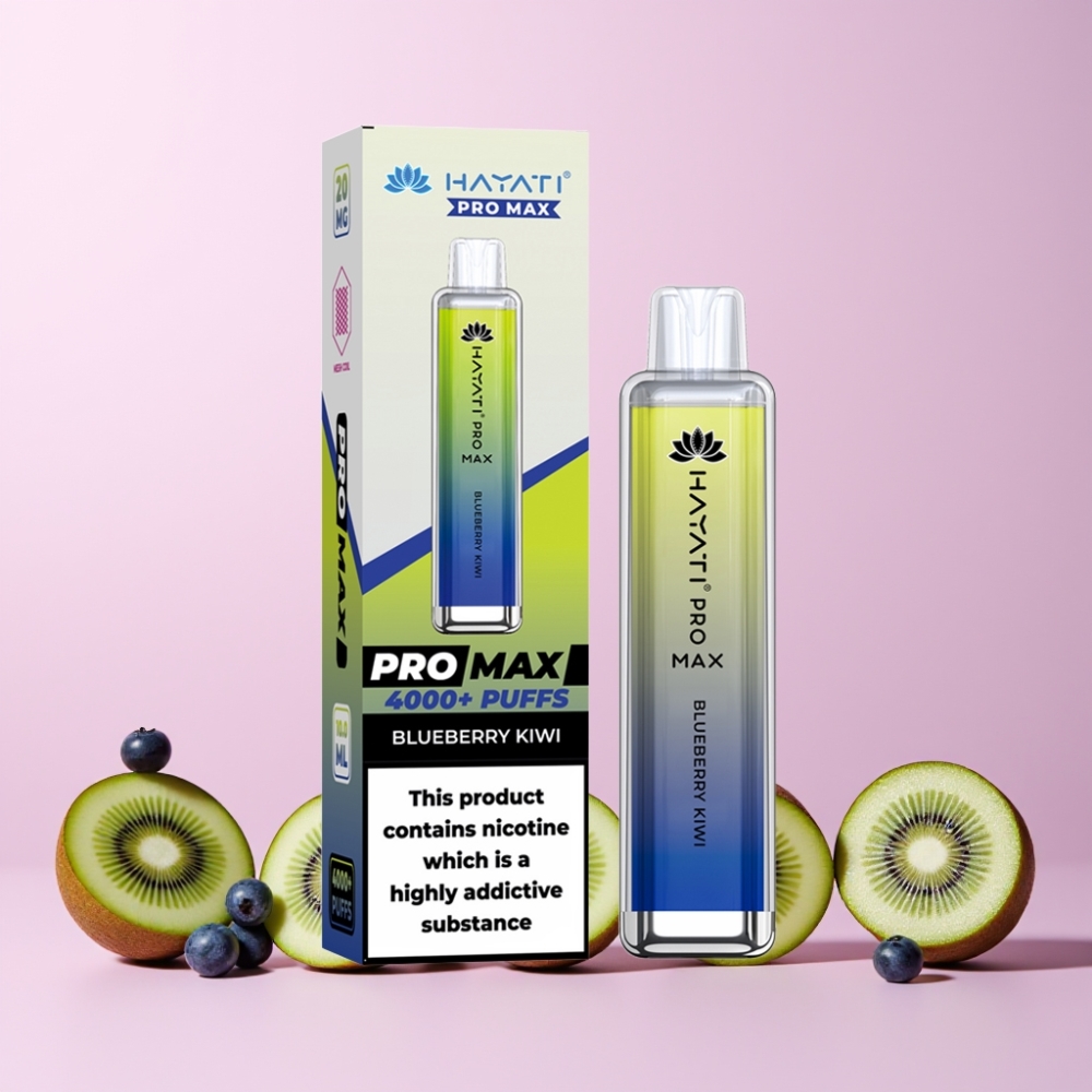 Hayati Pro Max 4000 Puffs 1400mAh Laddningsbar Sverige Grossist Blåbär Kiwi