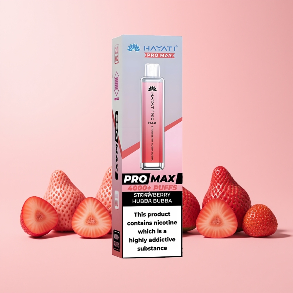 Hayati Pro Max 4000 Puffs Disposable Vape 1400mAh 2ml TPD-Compliance Sverige Grossist Jordgubbe Hubba Bubba