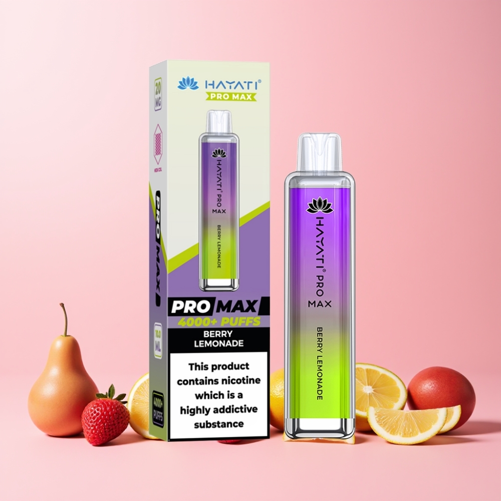 Hayati Pro Max 4000 Puffs LED Laddningsbar Sverige Grossist Bär Lemonad
