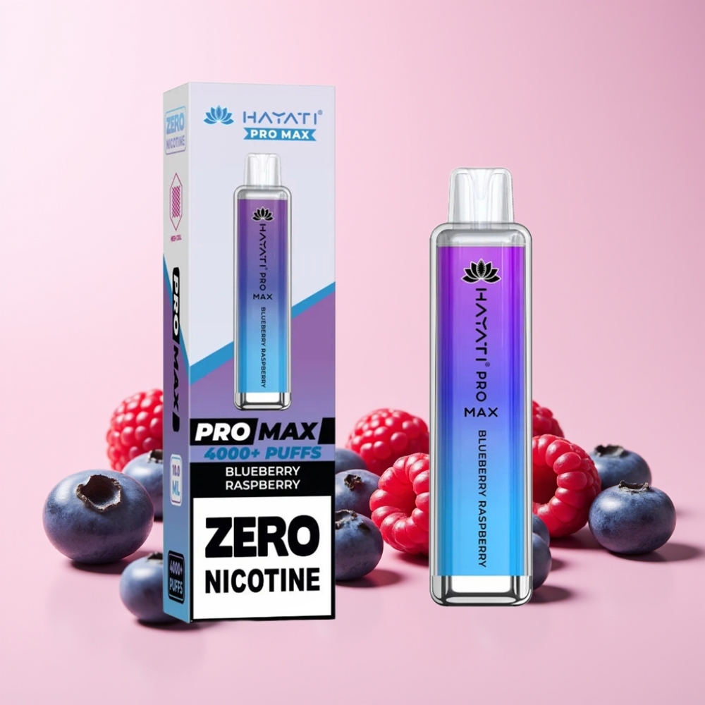 Hayati Pro Max 4000 Puffs Omladdningsbar Disposable Vape Blåbär Hallon Sverige Grossist