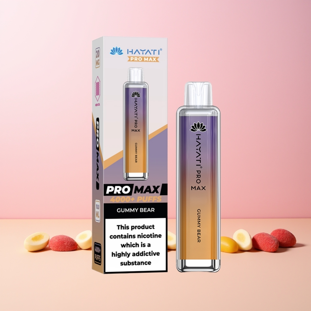 Hayati Pro Max 4000 Puffs Omladdningsbar LED-Belyst Kristall Sverige Grossist Godisbjörn
