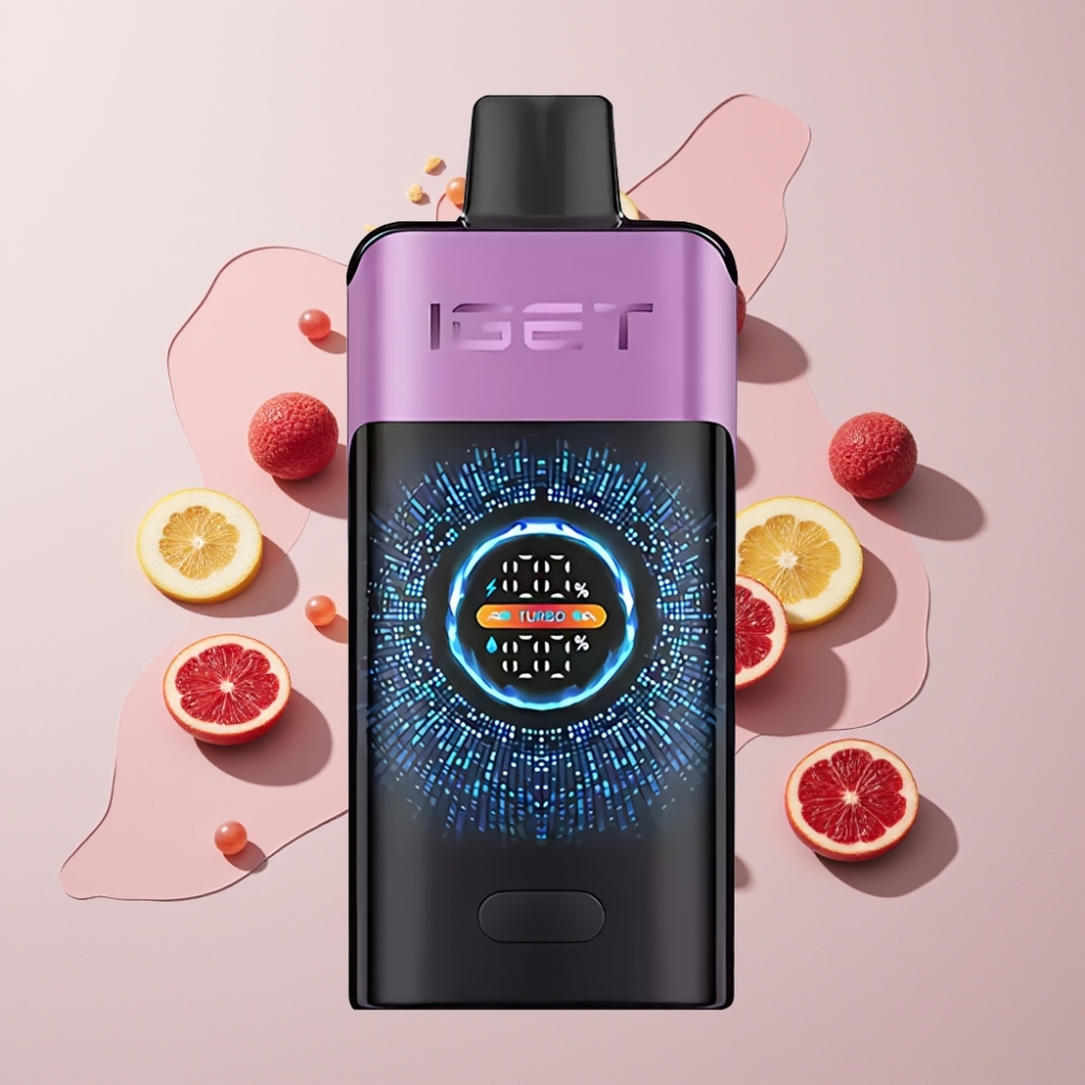 IGET ONE 12000 Puffar Engångs Vape Sverige Grossist 2700 mAh Större Böjdfärgskärm Druva Chupa Chups