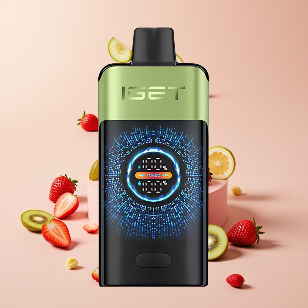 IGET ONE 12000 Puffs Sverige Grossist Dubbla Maskor Stor Krökt Färgskärm Jordgubb Kiwi Is