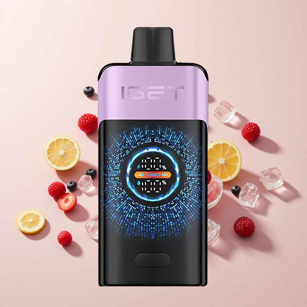 IGET ONE 12000 Puffs Sverige Grossist Stor Bär Smak med Is 2700 mAh Batteri 118.9g Vikt Större Böjdfärgskärm