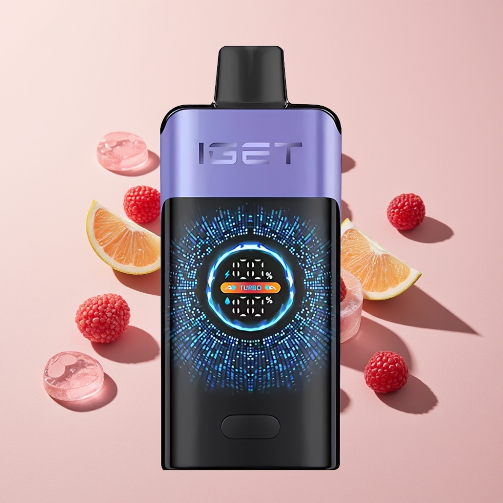 IGET ONE 12000 Puffs Turbo 2700 mAh 46x25.5x107.7mm Sverige Grossist Hallon Druva Is