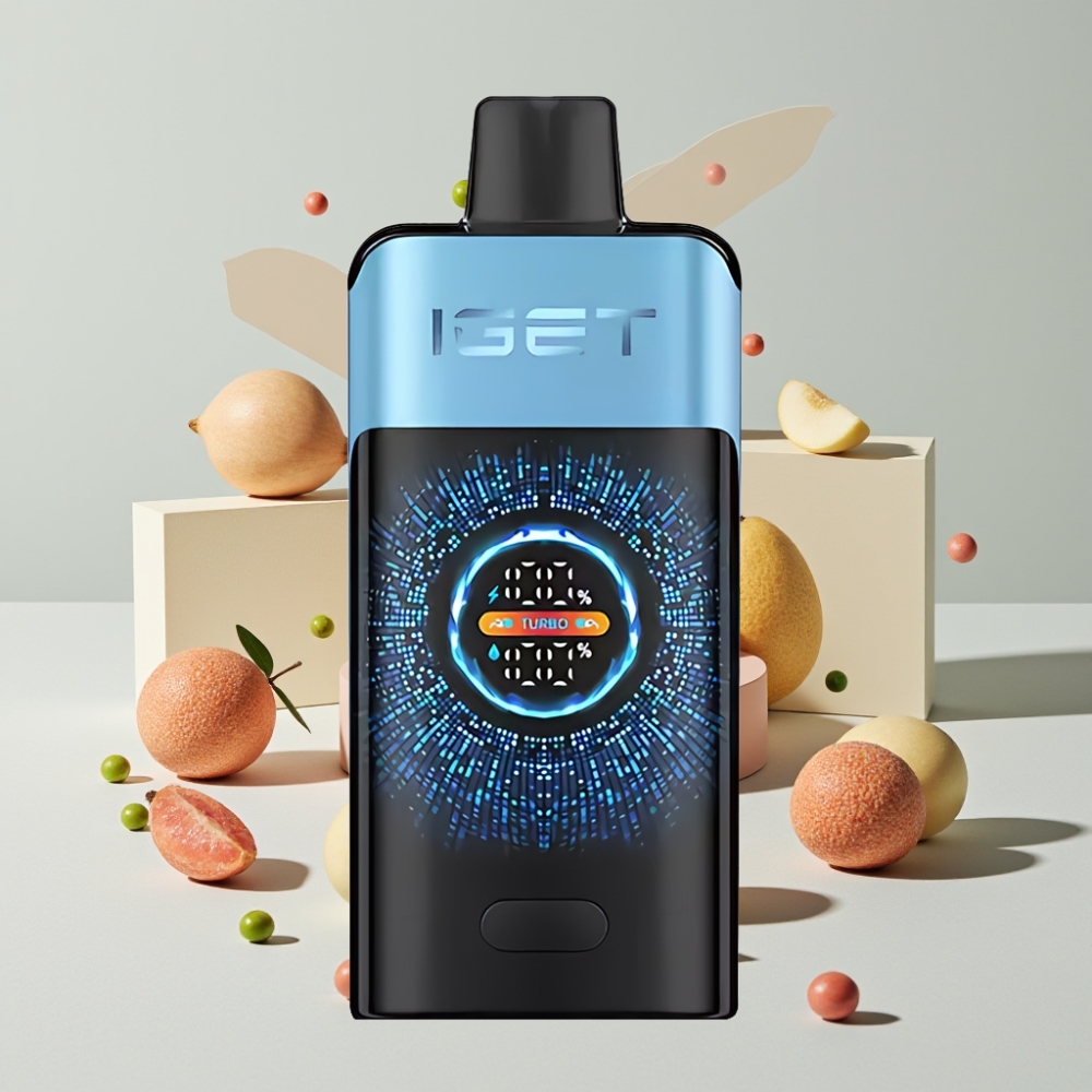IGET ONE 12000 Puffs Turbo 2700 mAh Stor Böjbar Färgskärm Blå Monster Sverige Grossist