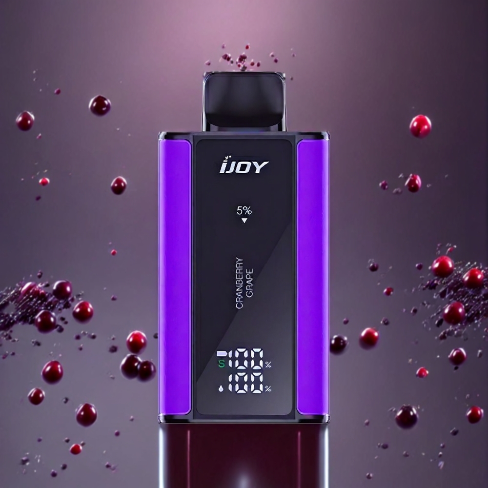 IJOY Captain 10000 Puffs Justerbar Effekt 650mAh 18ml Type-C Sverige Grossist Tranbär Druva
