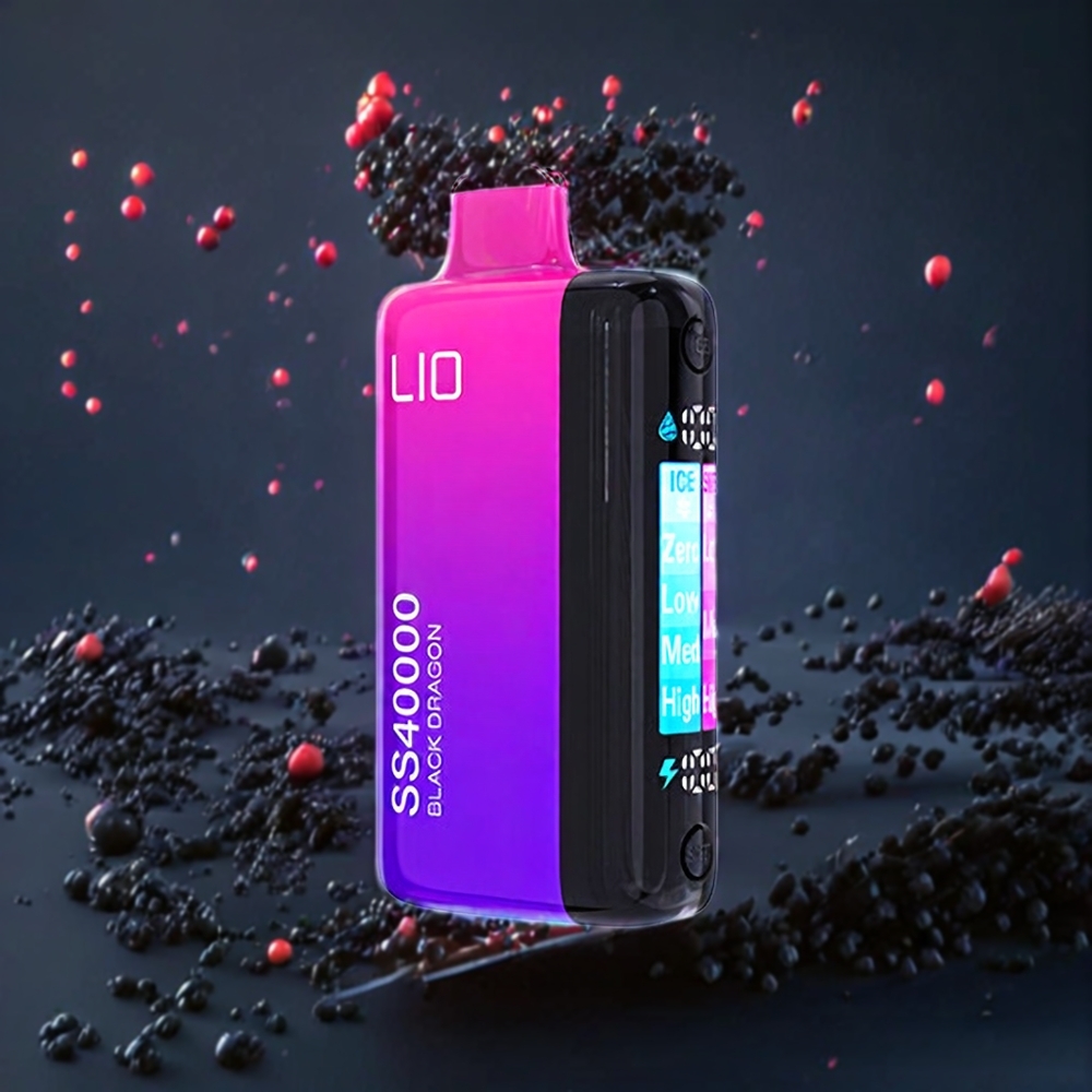 IJOY LIO SS40000 40000 puffar 22ML 1100 mAh TYPE-C Justerbar Luftflöde Svart Drakon Sverige Grossist