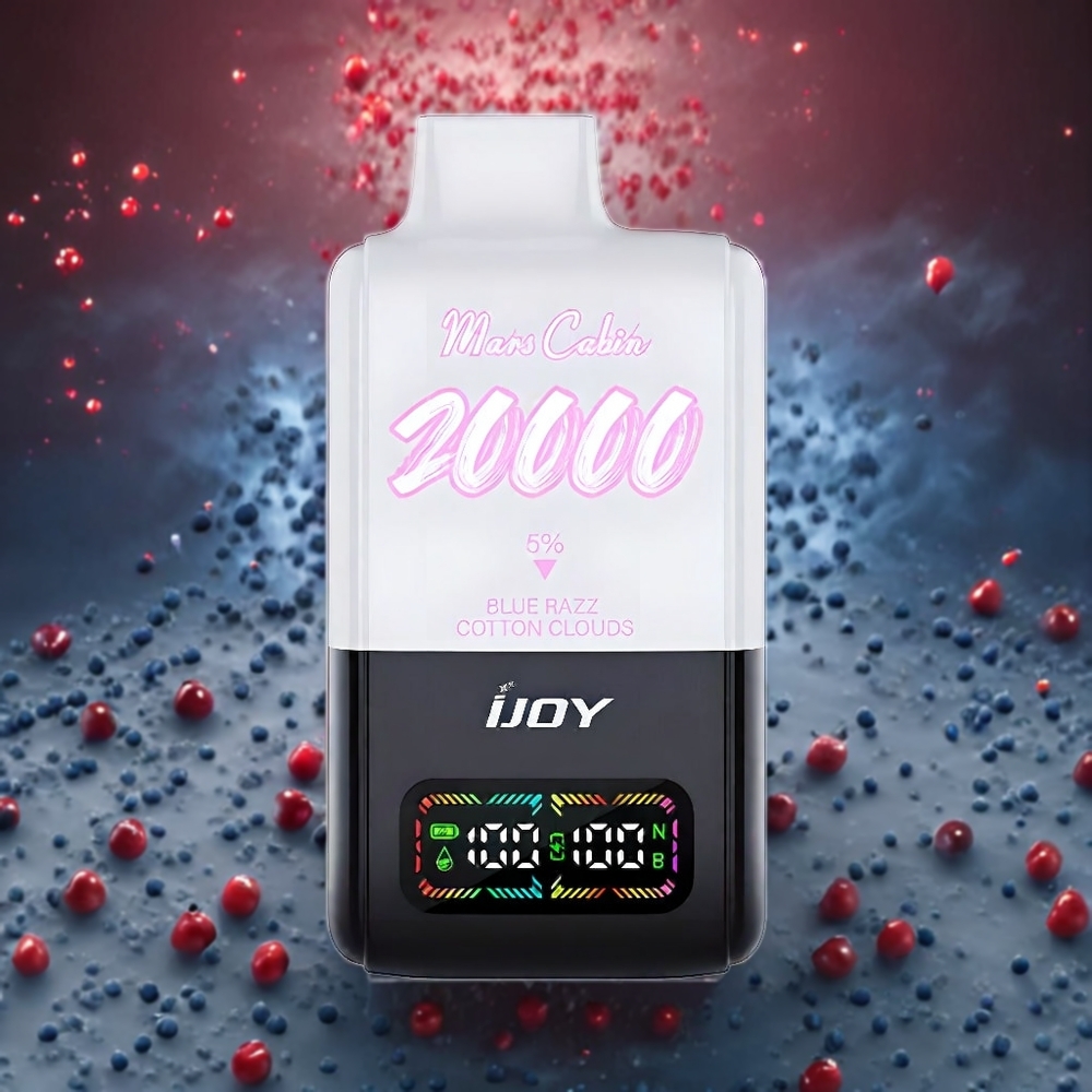 IJOY Mars Cabin 20000 Puffar 20ML 850 mAh Sverige Grossist Blå Hallon Bomullsmoln