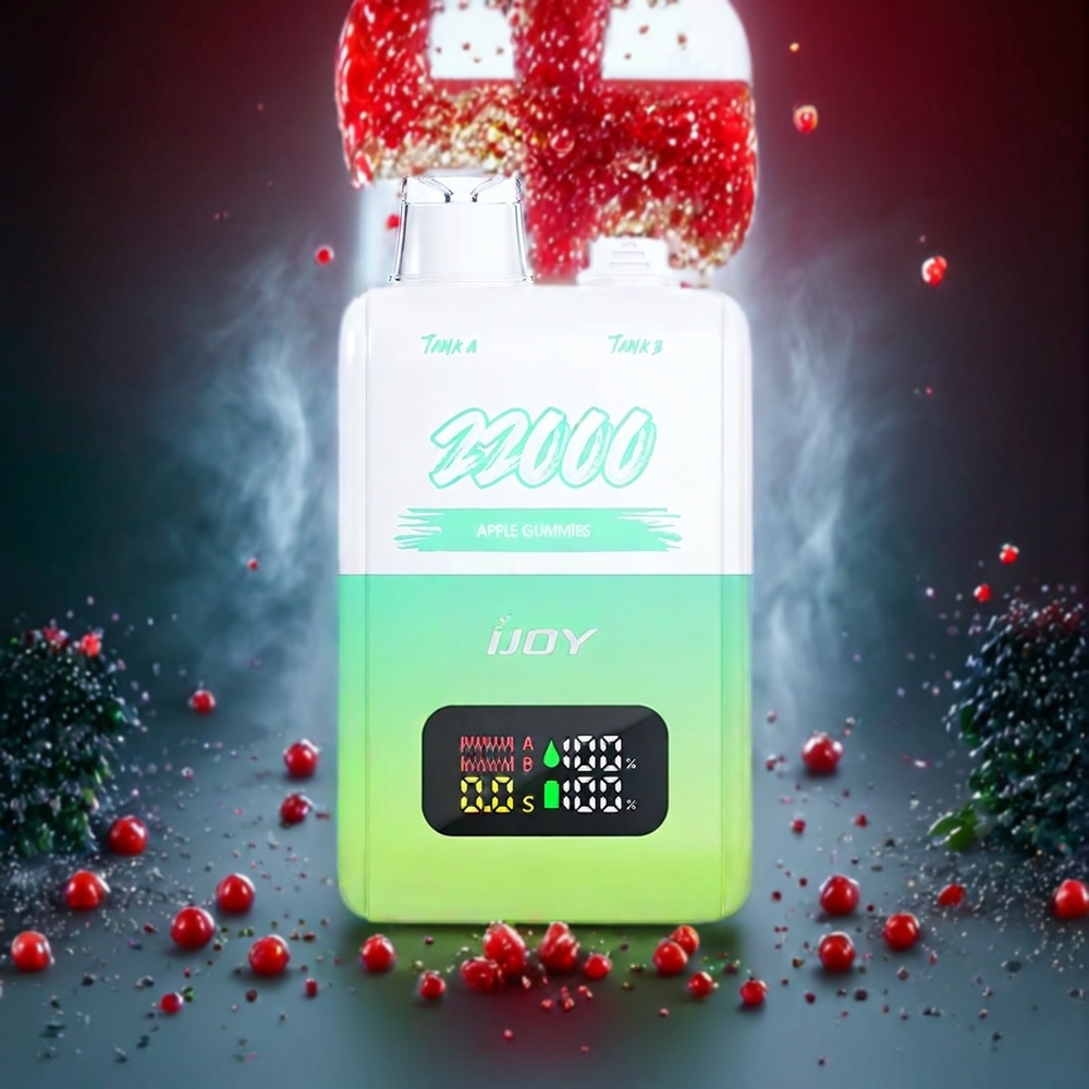 IJOY SD 22000 Puffar Sverige Grossist 15W Typ-C Laddning Äppelgummier