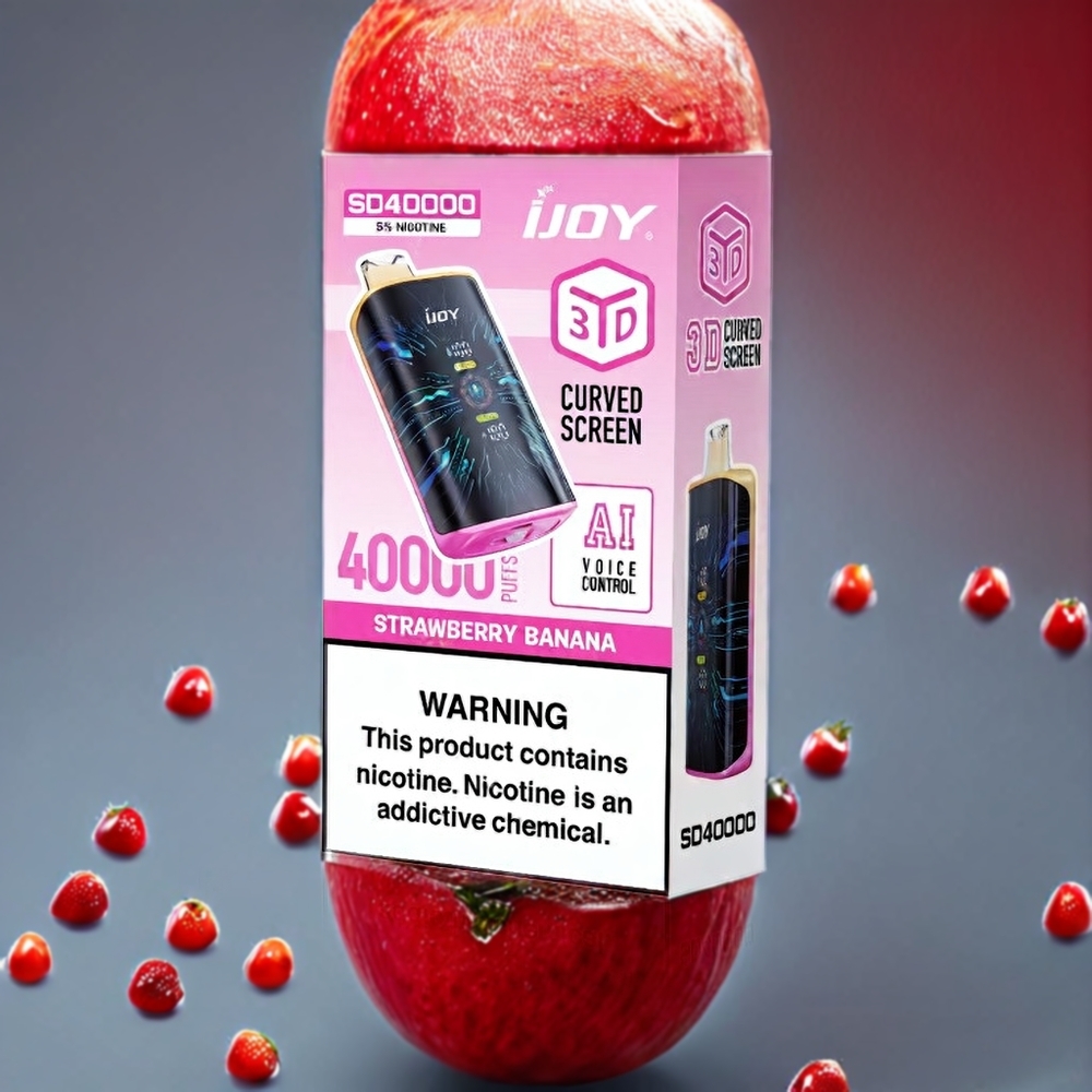 IJOY SD 40000 Puffs 20ML 5% Nikotin Justerbar Luftflöde Sverige Grossist Jordgubb Banan
