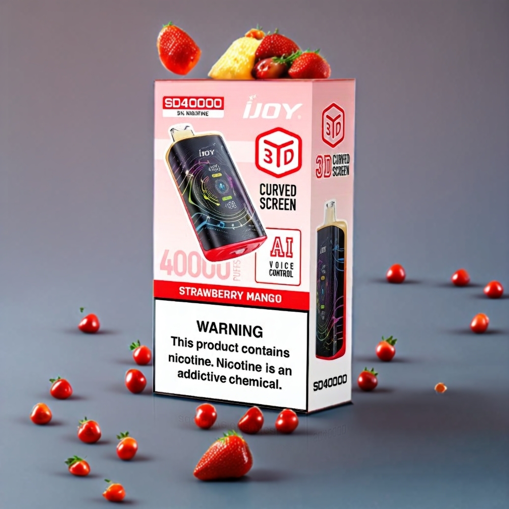 IJOY SD 40000 Puffs 20ML 5% Nikotin Justerbar Luftflöde Sverige Grossist Jordgubbe Mango