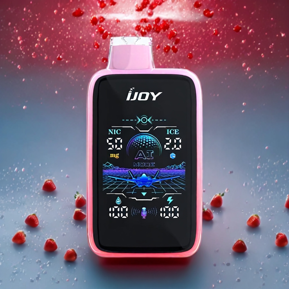 IJOY Uranus Mate 40000 Puffs ICE0-3 1100MAH Typ-C Justerbar Luftflöde Dual 0.4 Ohm +1.4 Ohm MESH Sverige Grossist Jordgubb Is