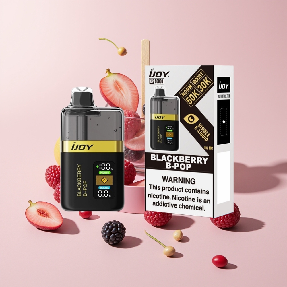 IJOY XP50000 Svensk 50000 Puffar 50mg/ml 1000mAh Typ-C Justerbar Luftflöde Björnbär B-Pop Sverige Grossist