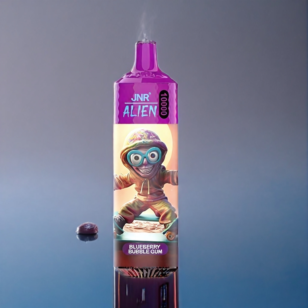 Blåbär Tuggummi JNR Alien 10000 Puffar 850mAh RGB LED Mesh Coil Sverige Grossist