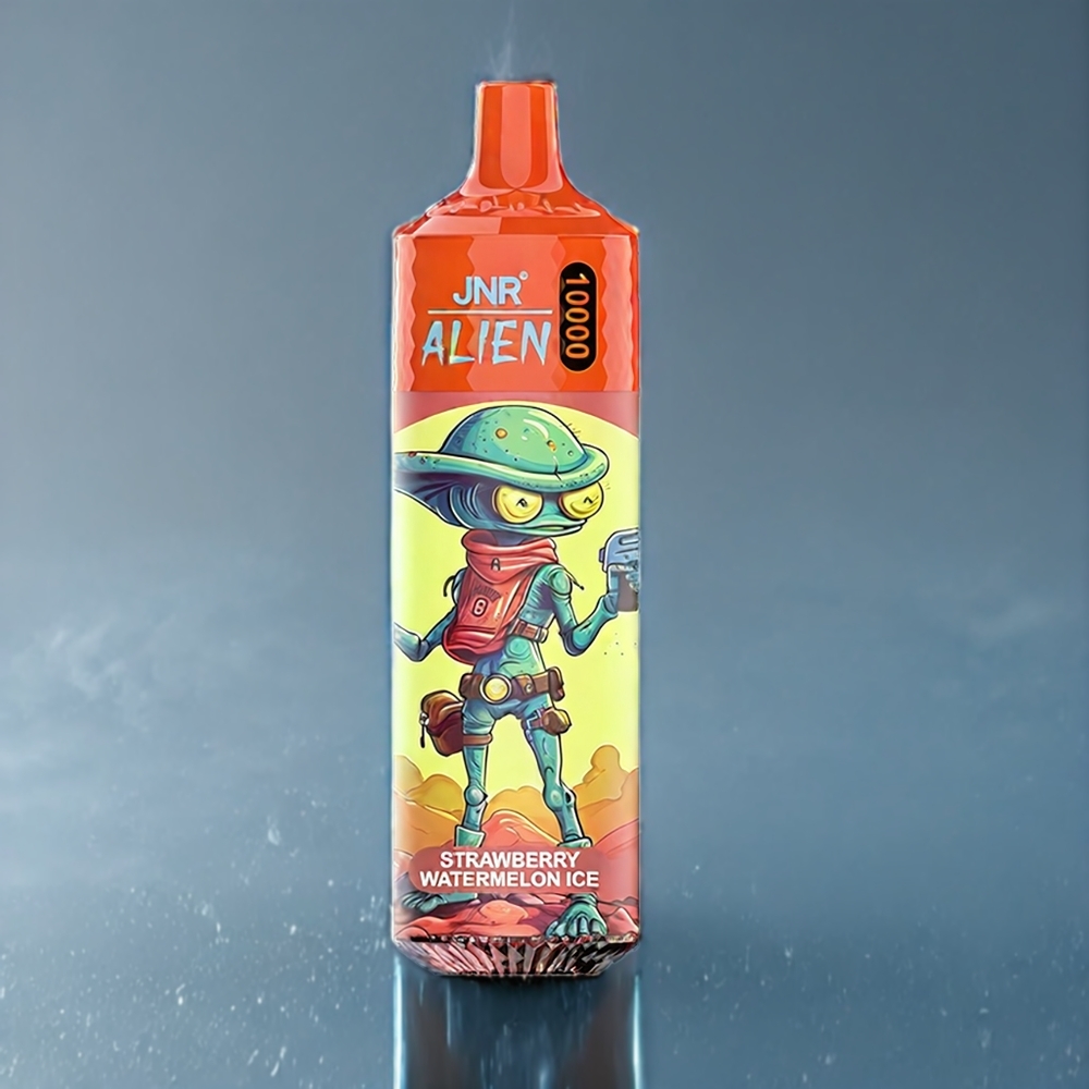 Jordgubb Vattenmelon Is JNR Alien 10000 Puffar Sverige Grossist 850mAh 1.2 Ohm Mesh 20ml Type-C RGB
