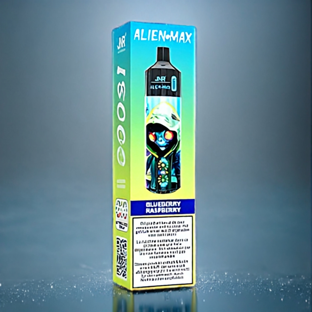 Blå Hallon Körsbär JNR Alien Max Dual Mesh LED Sverige Grossist 18000 Puffar 28ml E-juice