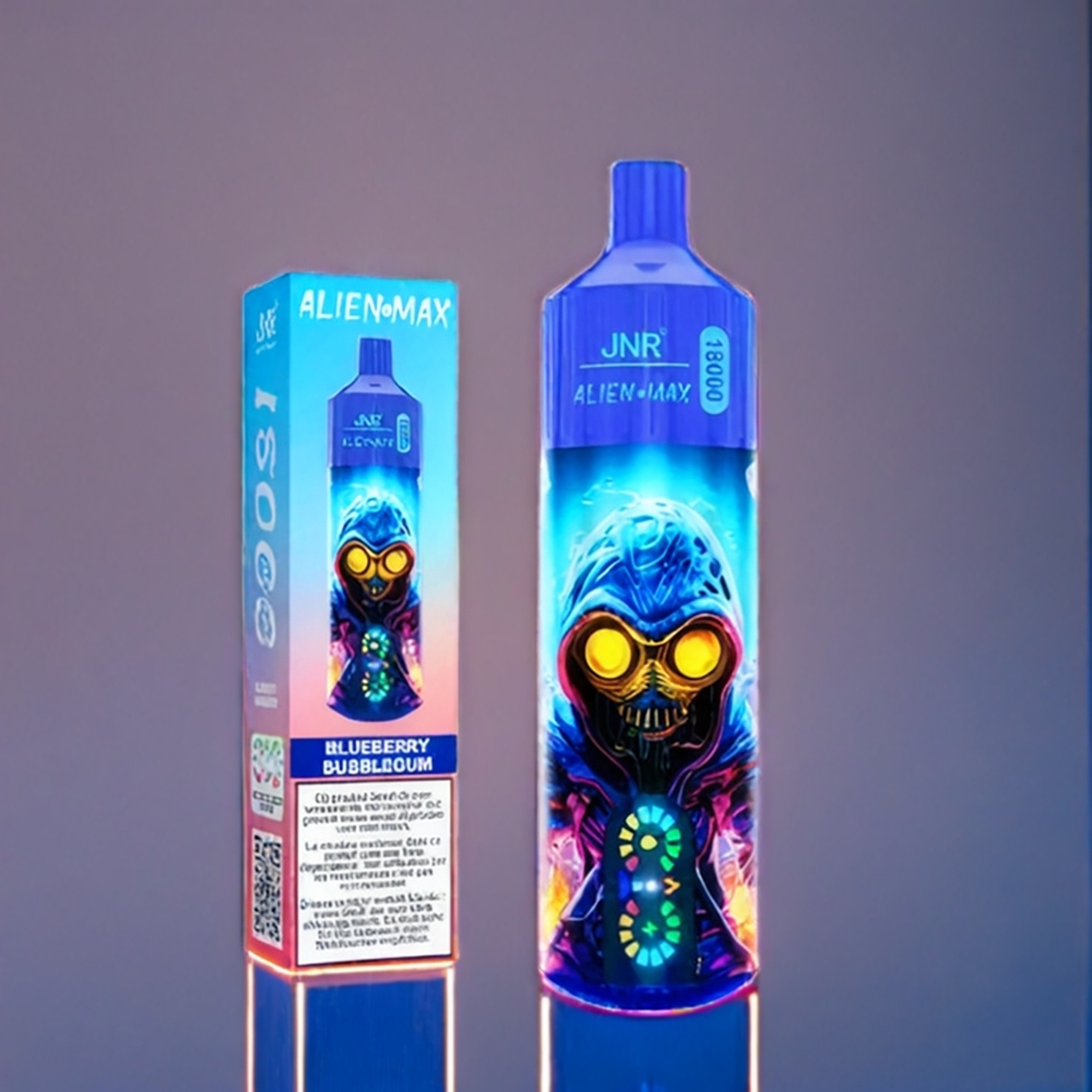 Blåbär Bubblegum JNR Alien Max 18000 Svensk Smart LED Dual Mesh Coil 850mAh 28ml Type-C Sverige Grossist