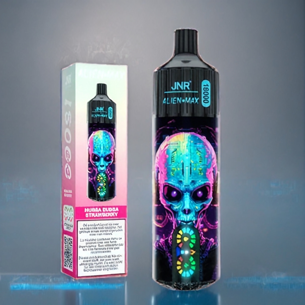 Jordgubbe Hubba Bubba JNR Alien Max 18000 Puffar Dual Mesh Coil LED Display 28ml E-liquid Type-C Quick Charge Sverige Grossist
