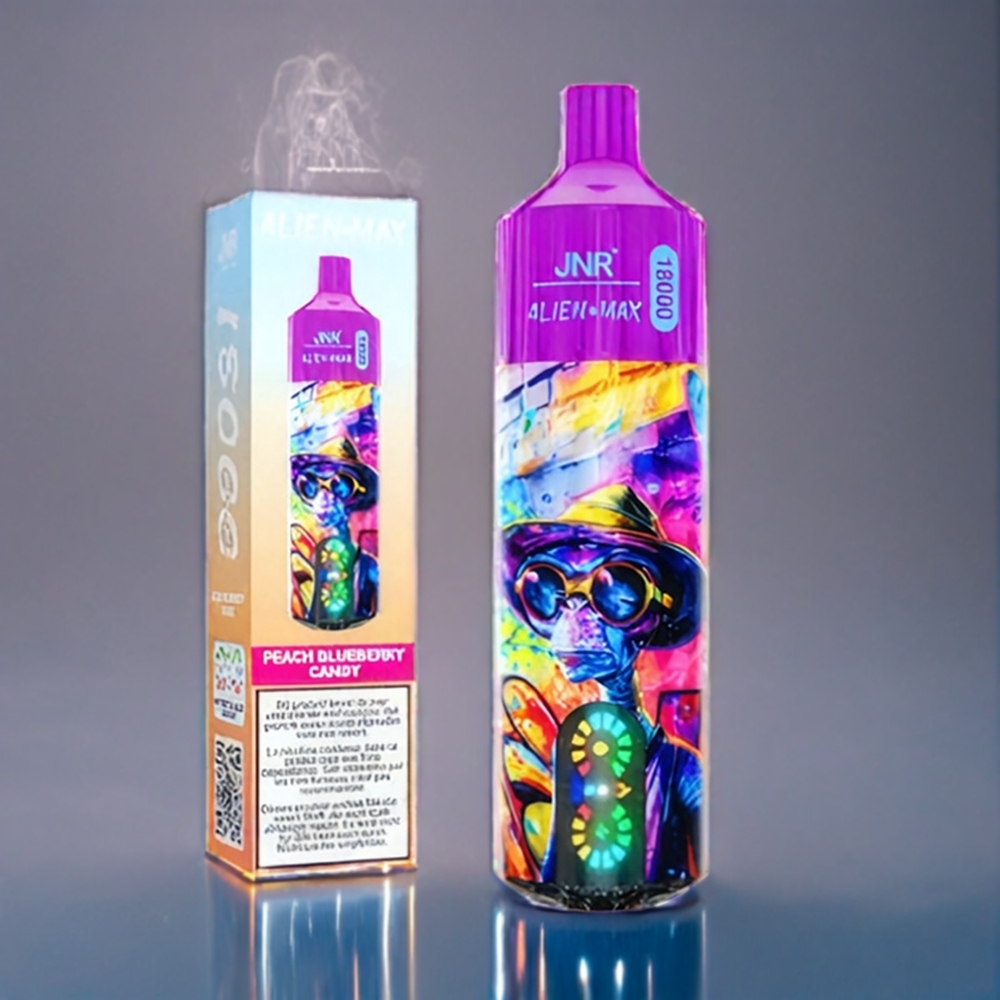 Persika Blåbär Godis JNR Alien Max 18000 Puffar Dual Mesh Smart LED Sverige Grossist