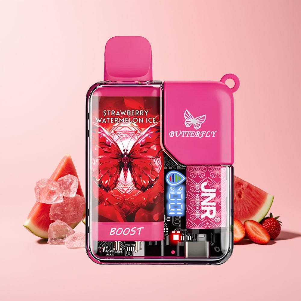 JNR Butterfly 8500 Puffar Disposable Vape Digital Skärm 15ml Jordgubb Vattenmelon Is Sverige Grossist