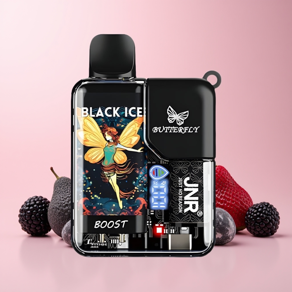 JNR Butterfly 8500 Puffs 1200mAh 15ml Digital Display Svart Is Sverige Grossist