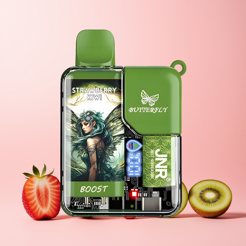 JNR Butterfly 8500 Puffs 1200mAh 15ml Digital Display Sverige Grossist Jordgubb Kiwi