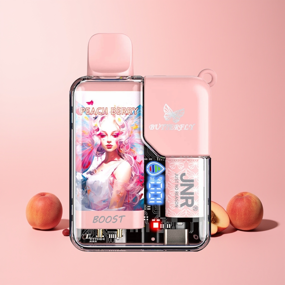 JNR Butterfly 8500 Puffs 1200mAh 15ml Digital Display Sverige Grossist Persika Bär