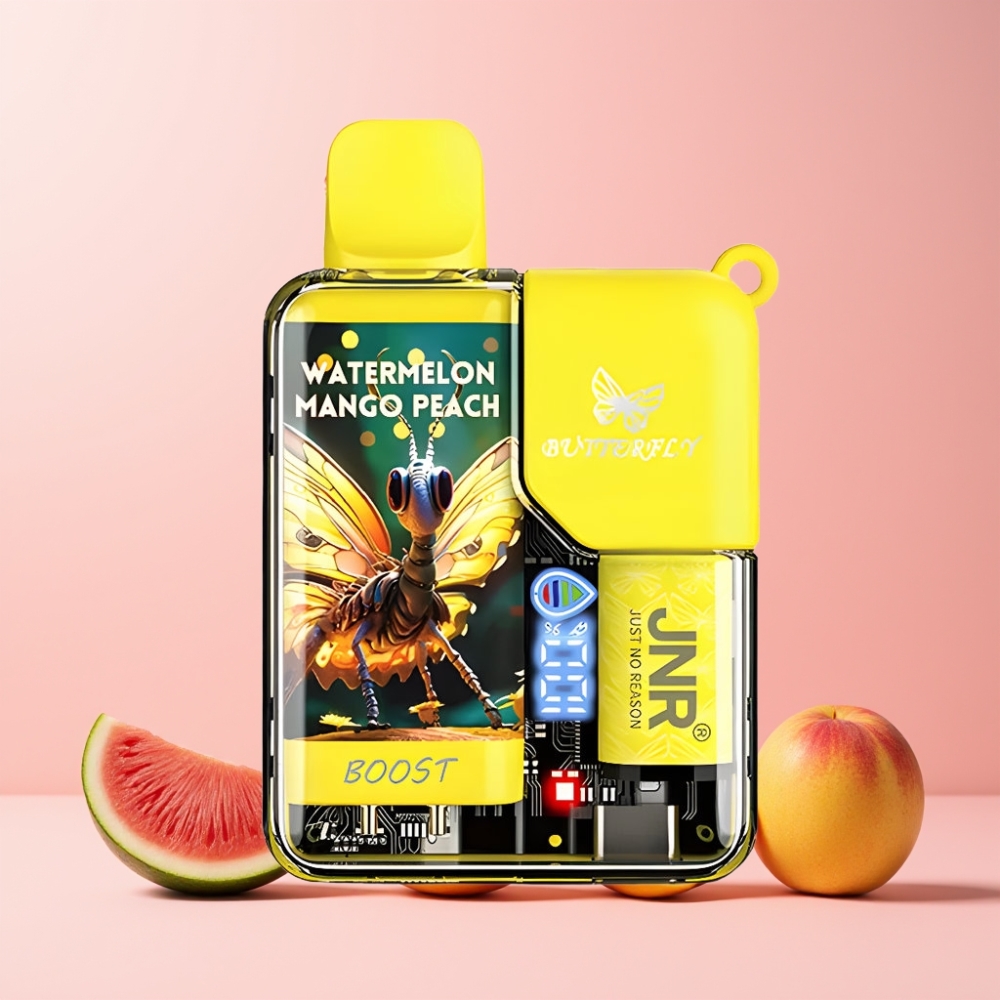 JNR Butterfly 8500 Puffs 1200mAh 15ml Sverige Grossist Vattenmelon Mango Persika