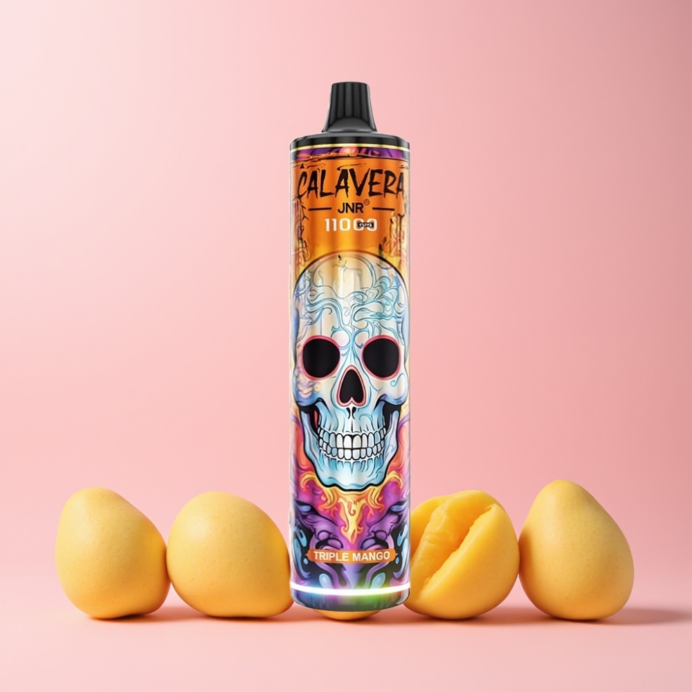 JNR Calavera 11000 Puffar Typ-C Laddningsport 850 mAh Batteri 21ml E-Liquid 1.0ohm Mesh Coil 0% 2% 5% Nikotin Sverige Grossist Trippel Mango