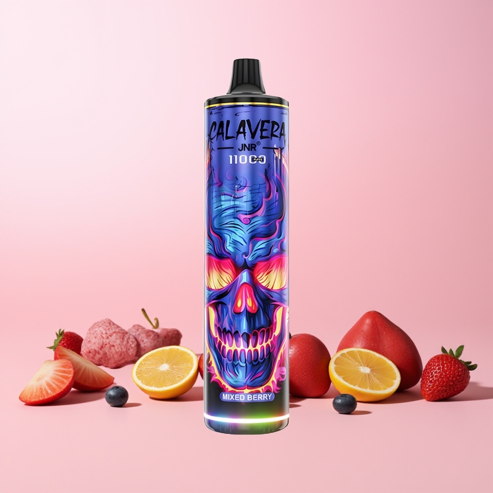 JNR Calavera 11000 Puffs Typ-C Laddning 850 mAh Batteri 21ml E-Liquid 1.0ohm Mesh Coil 0% 2% 5% Nikotin Sverige Grossist Blandade Bär