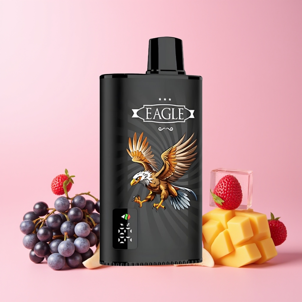 JNR EAGLE Smart 23000 Puffs Digital Skärm Justerbar Luftflöde 25ml Sverige Grossist Svartvinbär Mango Is