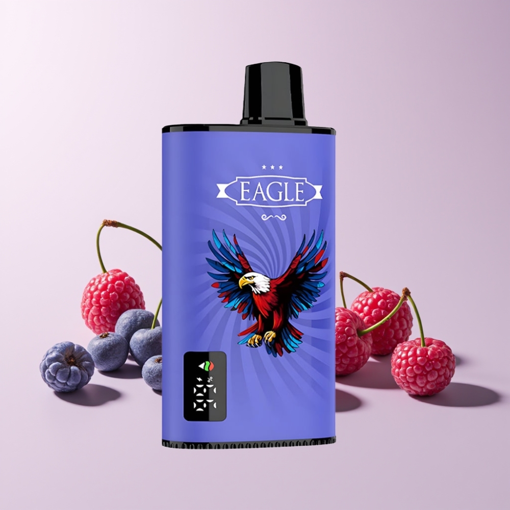 JNR EAGLE Smart 23000 Puffs Digital Skärm Justerbar Luftflöde 750mAh Blå Hallon Körsbär Sverige Grossist