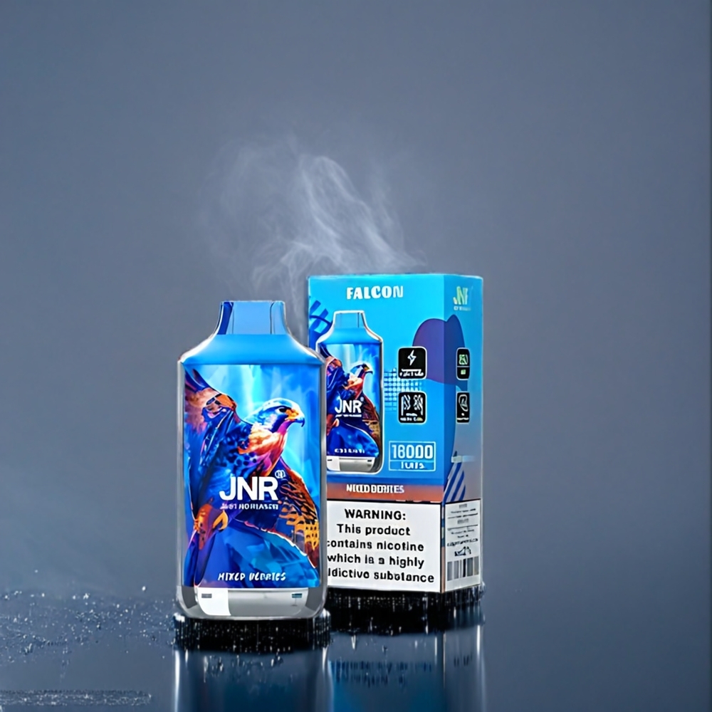 Blandade Bär JNR Falk 16000 Puffar 850 mAh 22ml Dubbel Mesh Coil Typ C & Smart LED Display Sverige Grossist