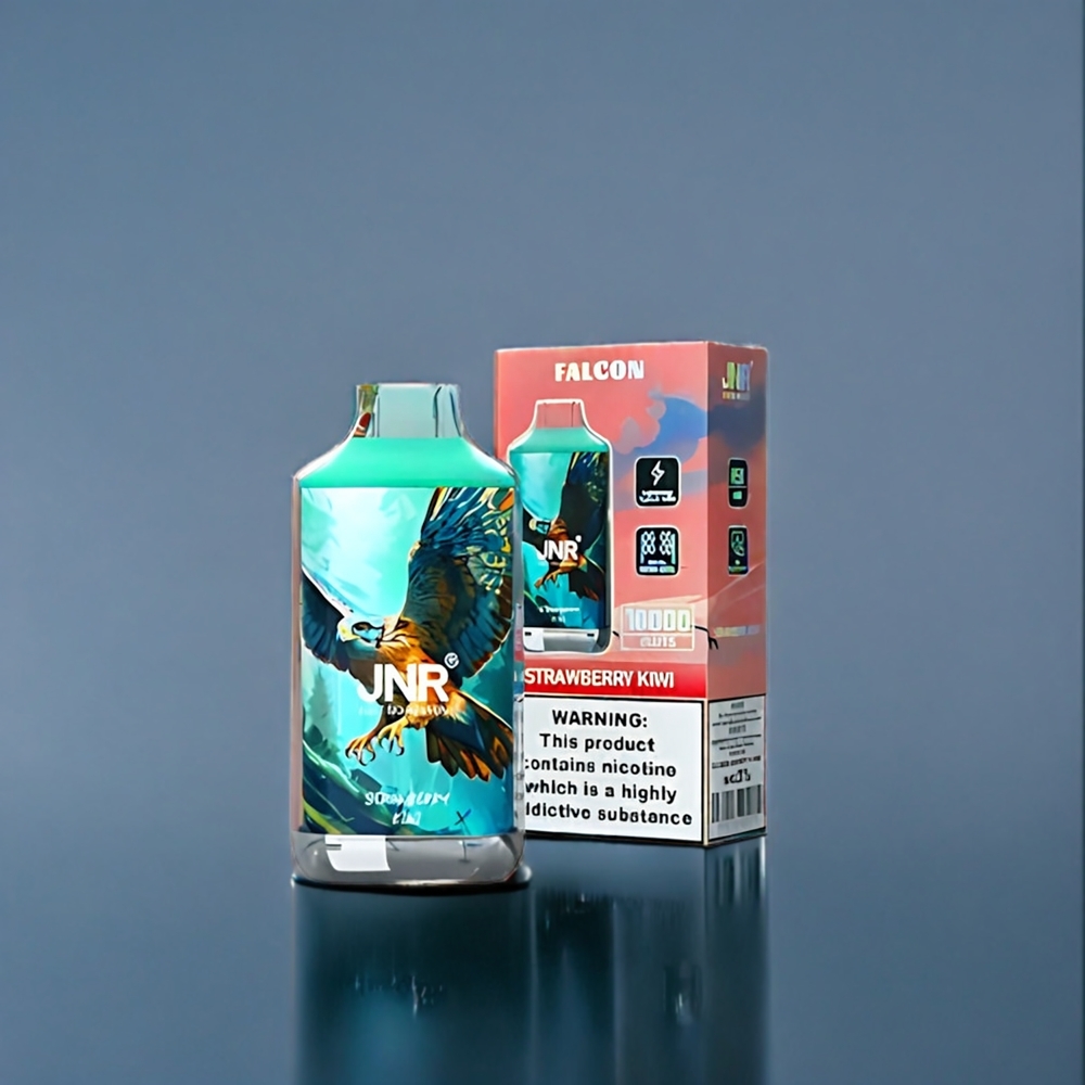 Jordgubb Kiwi JNR Falkon 16000 Puffar 850 mAh 22ml Dual Mesh Coil Type C & Lightning Smart LED Display Sverige Grossist